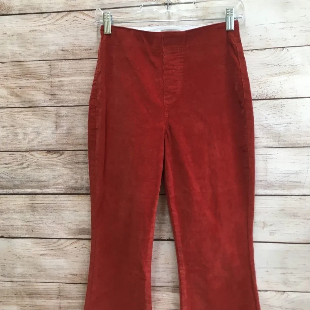 WONDERLY BELL BOTTOMS IN BURNT ORANGE CORDUROY - Picture 2 of 6
